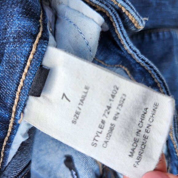 EVERMORE | suspender-style stretch denim jean overalls Women's Size 7 - Picture 9 of 10